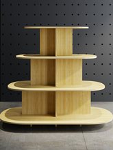 中岛柜展示台礼品展台便利店推头货架母婴货架烟酒柜台圆形置物架