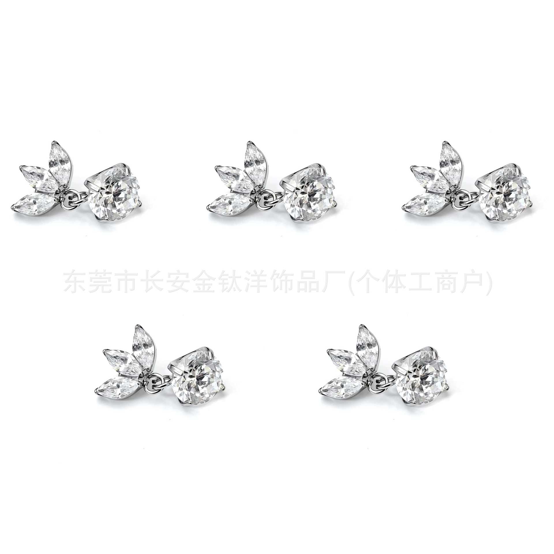 F136 Titanium Marquise CZ Pendant Cartilage Ear Studs - Flat Back Ear Bone Piercing Jewelry detail image 8