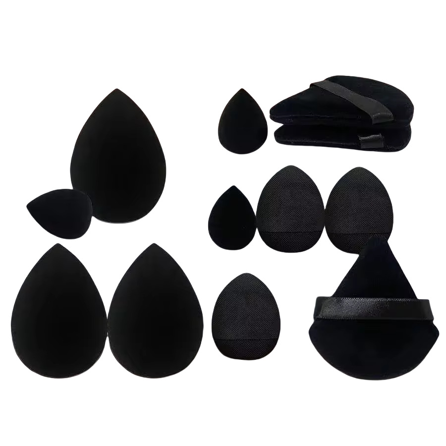 Juego de 12 piezas de huevo de belleza de color sólido popular transfronterizo, mini borla de polvo para pulgar, polvo suelto flocado, cojín de aire, huevo de maquillaje image 6