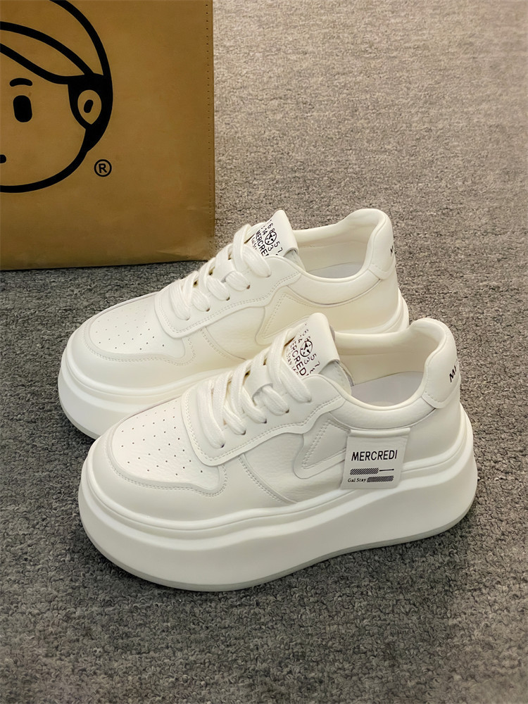 Baskets Femme Blanches Plateforme Sneakers Tendance Printemps Automne_voghion.com