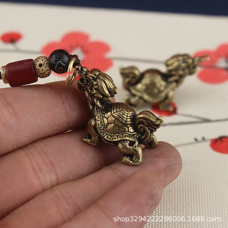 纯黄铜八卦龙龟摆件仿古创意铜雕工艺品家居茶宠文玩办公桌摆批发