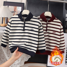 2025新款男女童秋冬洋气冬装女宝宝加厚一体绒上衣加绒儿童卫衣