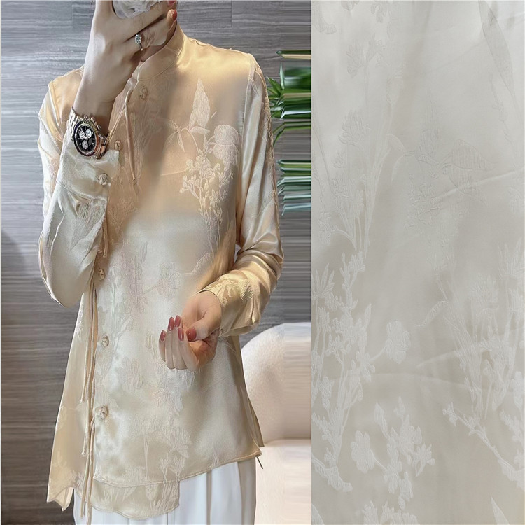 H-8809#春夏薄款微弹冠乐绉  新中式国风衬衫连衣裙改良旗袍面料