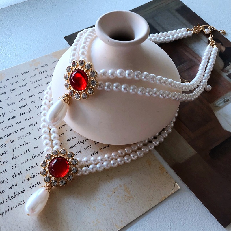 Nihaojewelry Mode Collier Pendentif Goutte De Perle Blanche Bijoux En Gros display picture 2