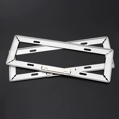 License plate holder/license plate holder, oxidation license plate frame 1.5 thickness - carved-magnesium-silver-blue-brand