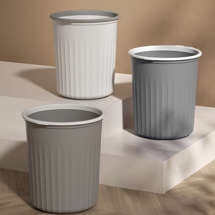 プラスチック製の家庭用キッチンゴミ箱、見栄えの良い寝室のトイレ、シンプルなバスルームゴミ箱、手頃な価格で耐久性があります。|undefined
