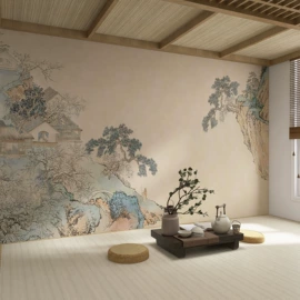 墙纸、壁纸;墙布;壁画