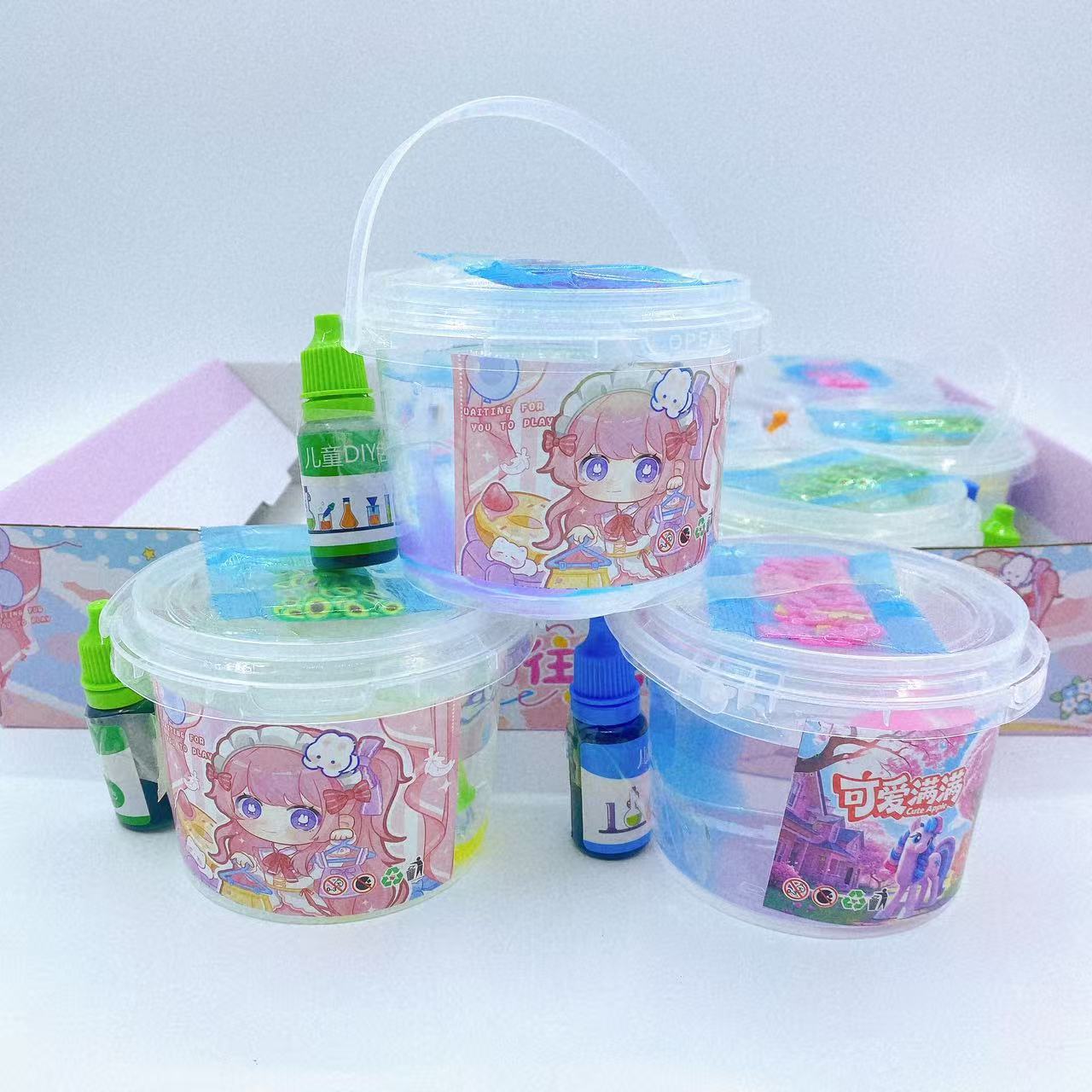 Simulación de cinta espumante colorante juguetes para niños DIY hechos a mano con joyas 3 en 1 conjunto al por mayor