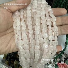 水晶玉石通孔串珠8mm链项链珠子diy胖面玛瑙手散方形详情