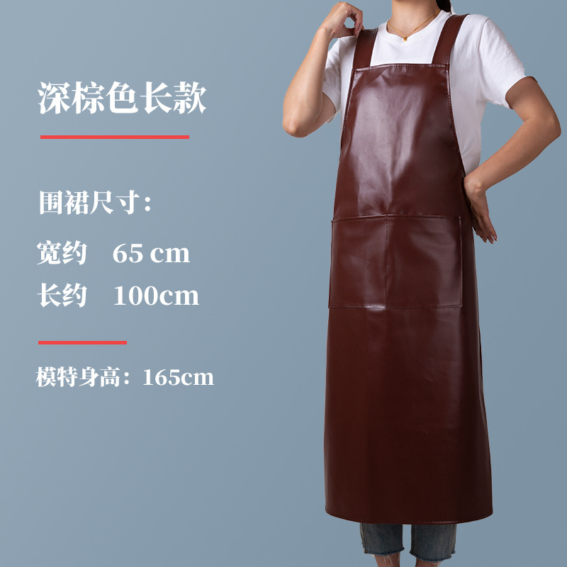 Impresión nueva moda doble correa de hombro de cuero suave delantal impermeable a prueba de aceite hogar cocina restaurante leche tienda de té guardapolvos para mujeres