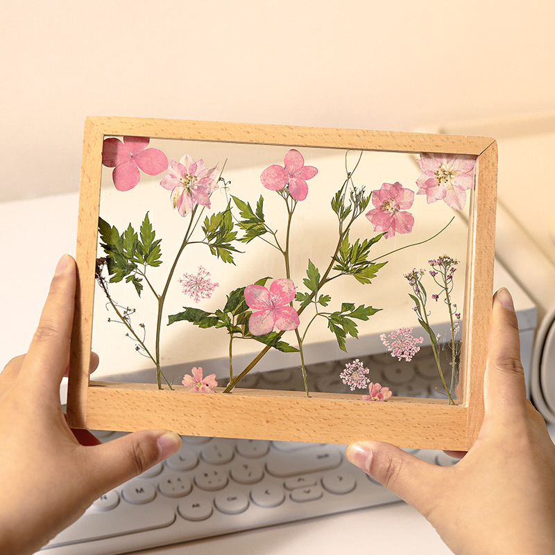 Nordic dried flower photo frame handmade diy hollow three-dimensional double-sided transparent acrylic display box decoration table wholesale Nordic dried flower photo frame handmade diy hollow three-dimensional double-sided transparent acrylic display box decoration table wholesale