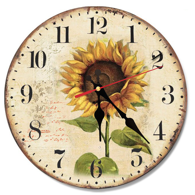 2D sin marco pintura flor reloj de pared redondo de 10 pulgadas reloj electrónico minimalista creativo hogar escaneo segundo reloj de venta caliente transfronteriza