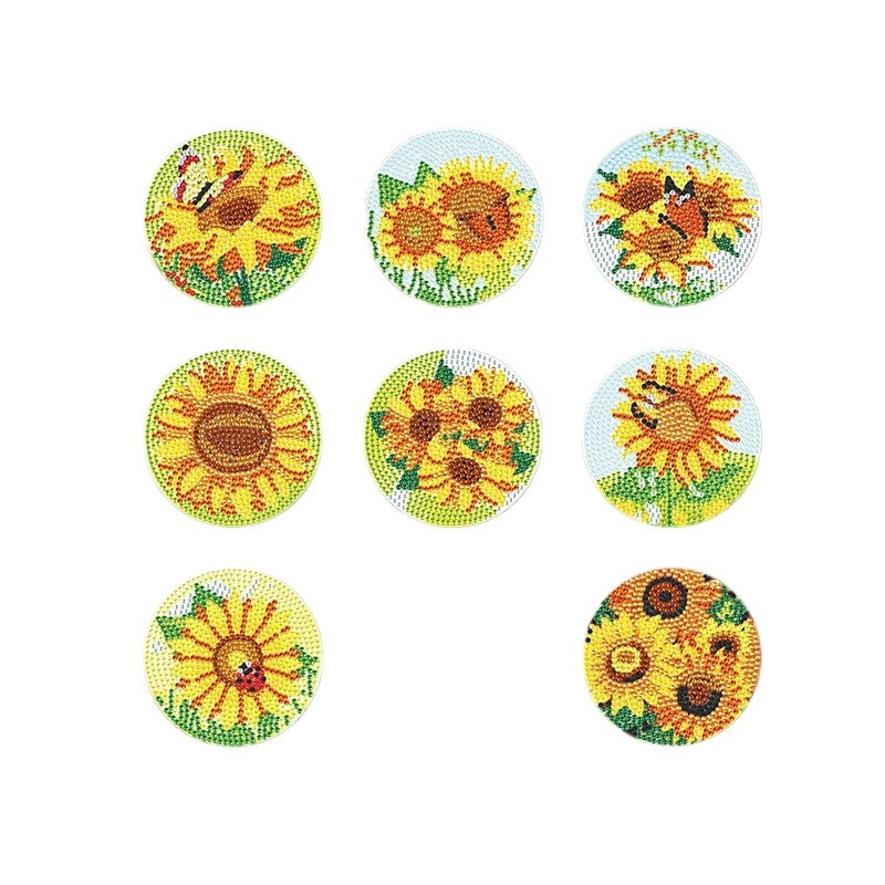 Diamante personalizable pintura taza almohadilla de dibujos animados tablero de madera aislamiento térmico pequeño diy alta sensación de fabricación artesanal al por mayor taladro de cristal