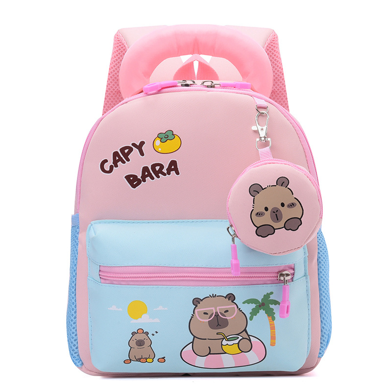 Mochila para niñas lindas, nueva mochila infantil Capibara, mochila transpirable para niños de 3 años y 5 años
