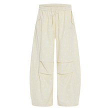 衣品男装辣妹甜酷蝴蝶结满印凹凸面料个性宽松显瘦长裤夏秋休闲裤