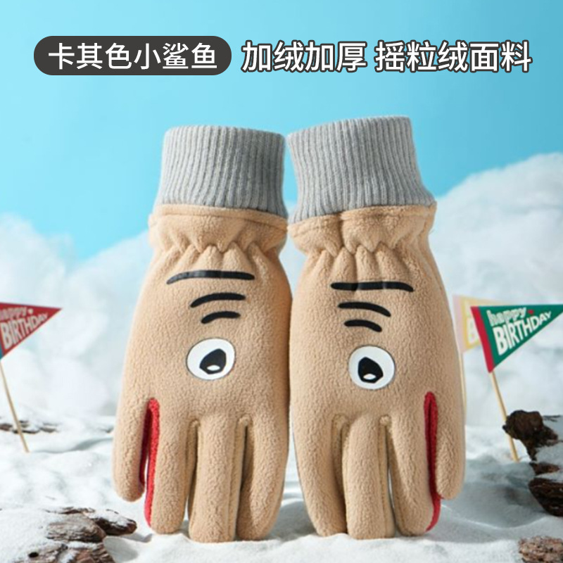 国境を越えた子供用手袋、スキー、サイクリング、冬用、男女学生向け、漫画風、かわいい、厚手、裏起毛、秋冬用、保温、卸売