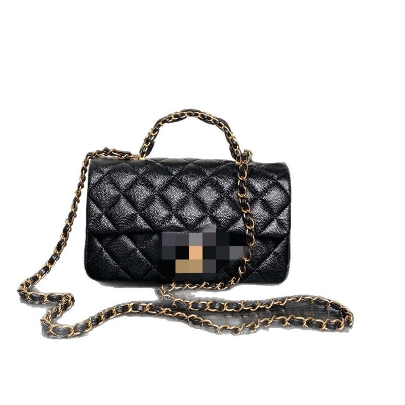 High-Quality Hot-Selling Bestseller 25B Double C Shoulder Bag, Chanel-Style Quilted Chain Logo Handle Cf Mini Genuine Leather Bag High-Quality Hot-Selling Bestseller 25B Double C Shoulder Bag, Chanel-Style Quilted Chain Logo Handle Cf Mini Genuine Leather Bag