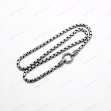 新品时尚嘻哈男孩女孩欧美风项链链子不锈钢方珍珠链单链饰品批发