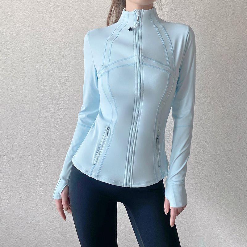 瑜伽服外套女秋冬拉链立领修身显瘦运动上衣Define夹克健身服|undefined