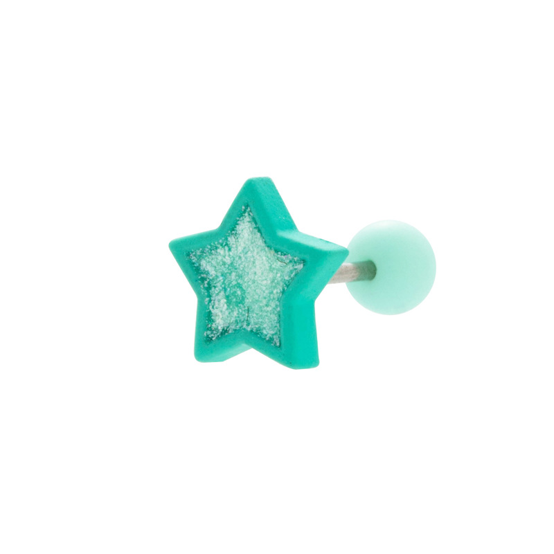 2 pezzi della nuova asta a vite a doppia testa in acciaio inossidabile Henson con un orecchino spesso 0,8 e micro zirconi di diamanti mini colorati_voghion.com