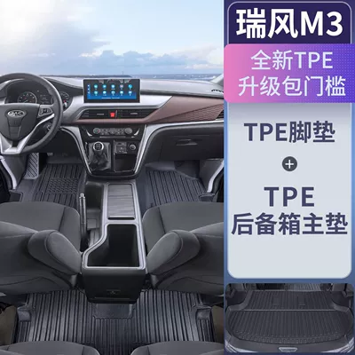 Suitable for Jac Refine M3 — Universal Foot Pad - the-first-two-rows-of-tpe-covered-door-sill-mats-trunk-main-mat-jac-ruifeng-m3