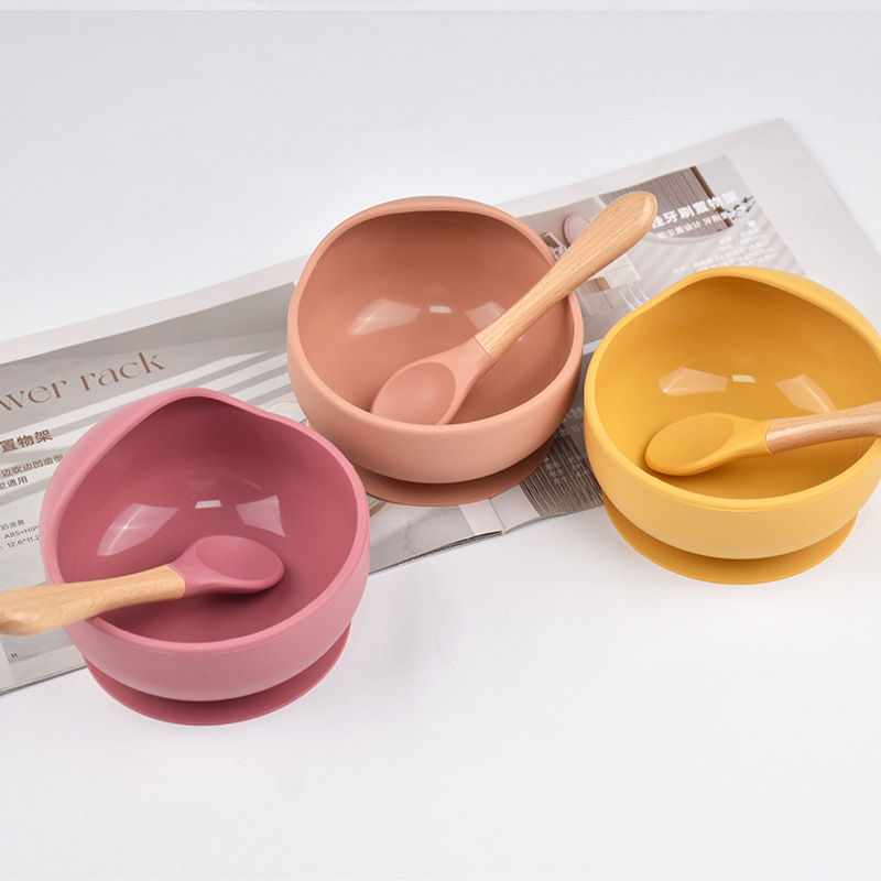 Silicone Suction Bowl Snail Bowl Children's Rice Bowl Food Grade Baby Supplemental Bowl Feeding Baby Training Bowl Spoon Set