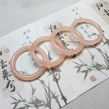 新疆桃花酿仿金丝玉手镯女款粉圆条可挑选冰透飘花少女仿玉镯子