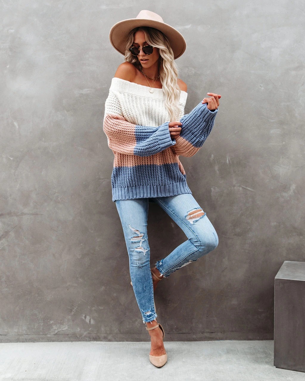 Women's Sweater Thick Knit Crew Neck Pullover For Autumn Days_voghion.com