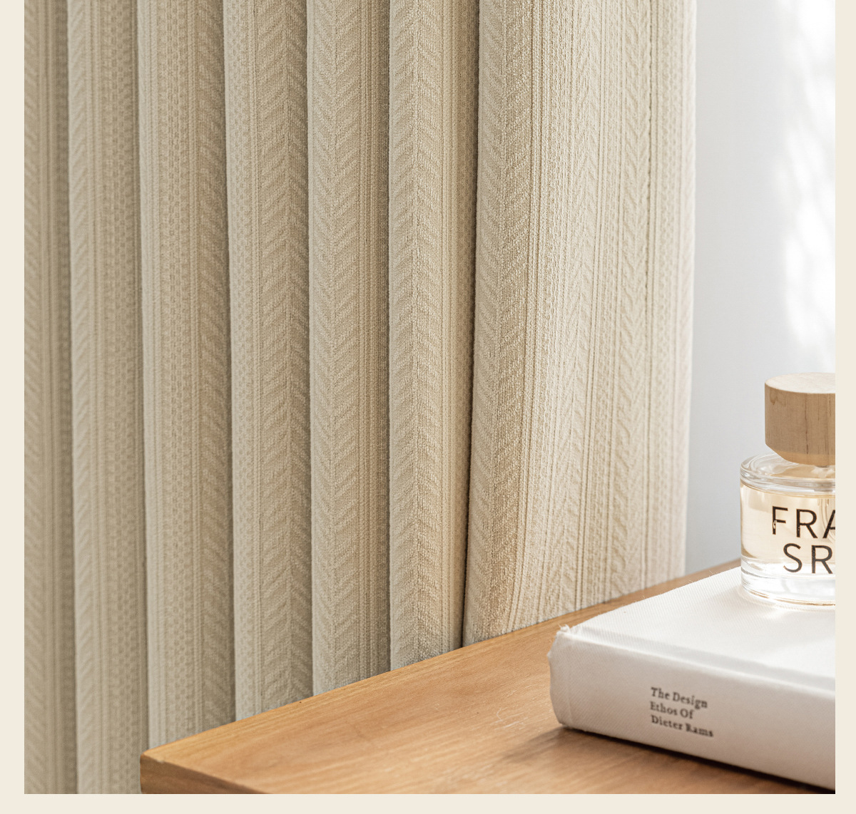 Maßgefertigte Moderne Weizenähren-Jacquard Chenille Creme Vorhänge für Wohnzimmer Esszimmer Schlafzimmer Fensterdekoration Luxuriöser Tüll Elegant – Detail 6