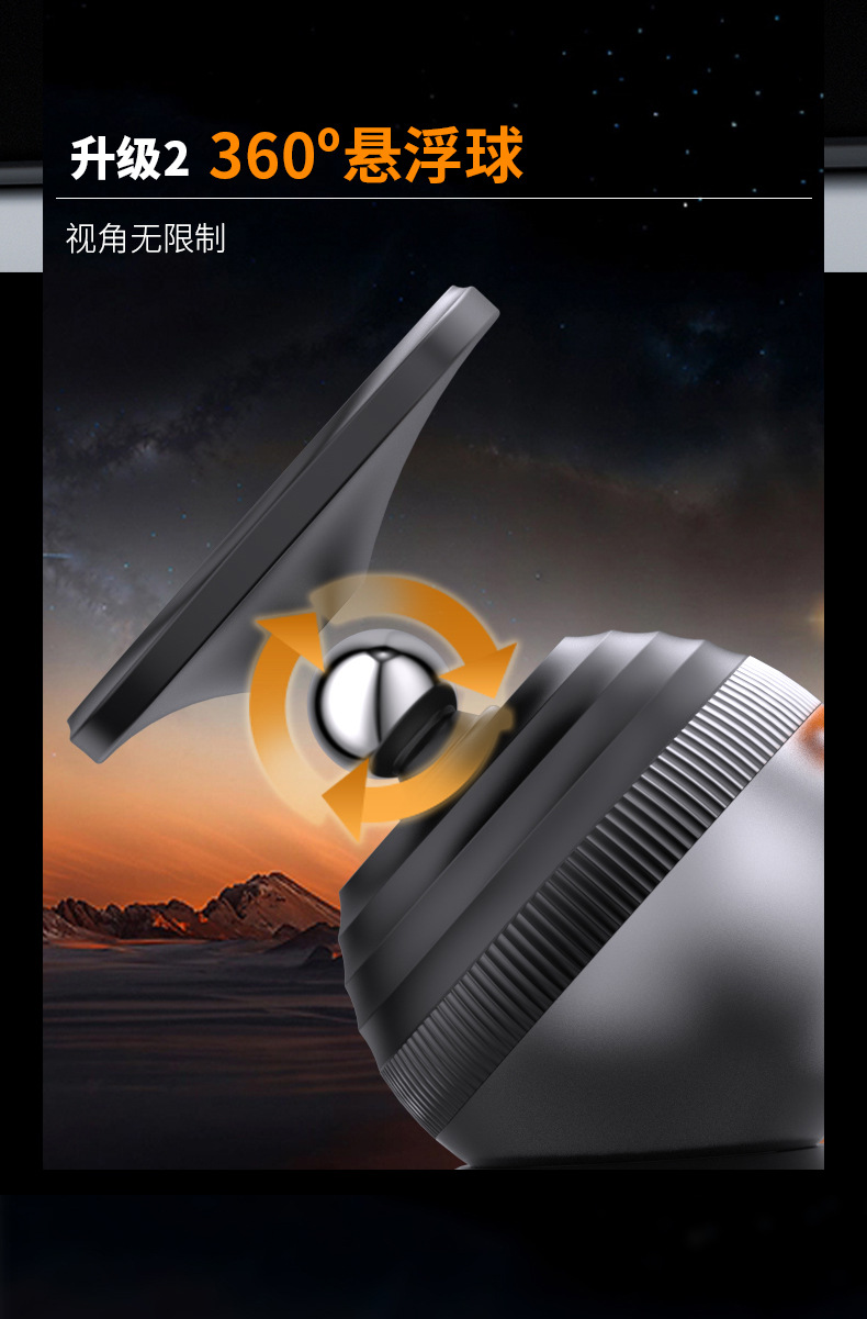 New Type of Car Mobile Phone Holder with Magnetic Suction 360 ° Rotating Super-Large Base and Extendable Mobile Phone Navigation Stand