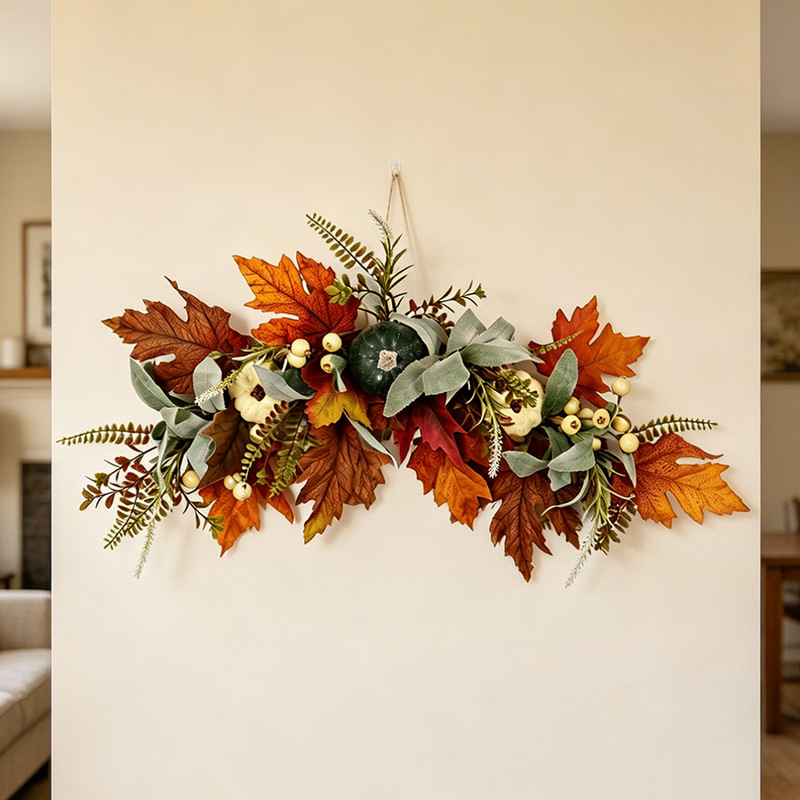 Amazon Autumn Thanksgiving Door Decoration Fall Front Door Hanging Wreath Harvest Festival Green and White Pumpkin Wreath Amazon Autumn Thanksgiving Door Decoration Fall Front Door Hanging Wreath Harvest Festival Green and White Pumpkin Wreath