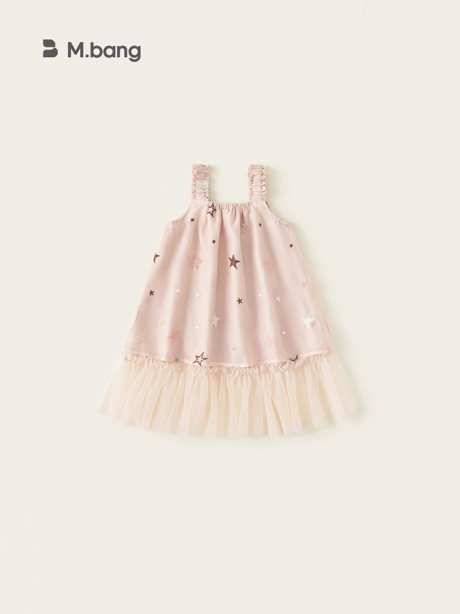 Youbao ropa para niños vestido de malla de verano vestido de liga para niñas tesoro femenino estrella falda bordada vestido de princesa para niños image 5