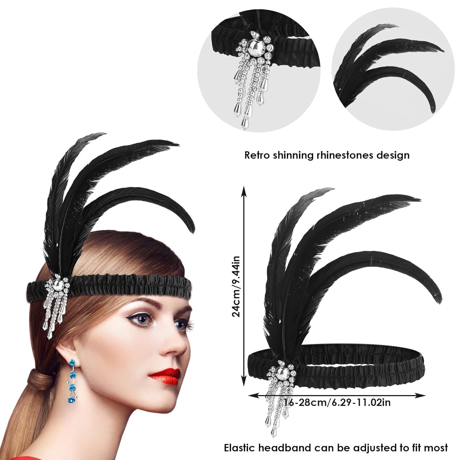 White black headband