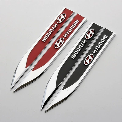 logo decorative sticker, side sticker, Car logo - standard-black-modern-1-pair-of-metal-leaf-blade-knives