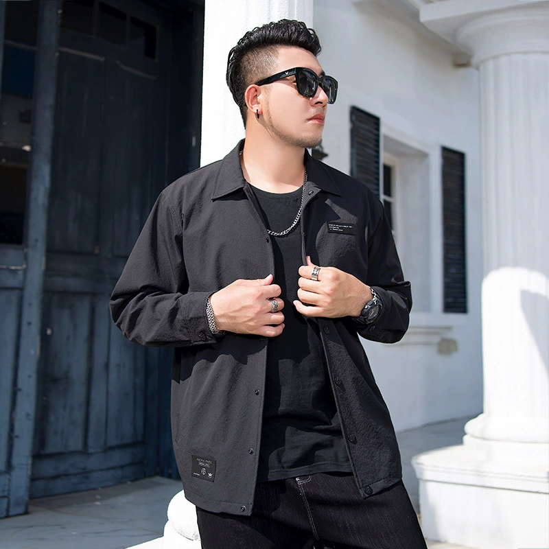 Осенняя свободная куртка (плюс сайз), 1XL–7XL, черная