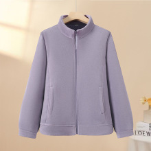 妈妈装摇粒绒外套加绒加厚女士中老年人抓绒衣宽松秋冬装保暖上衣