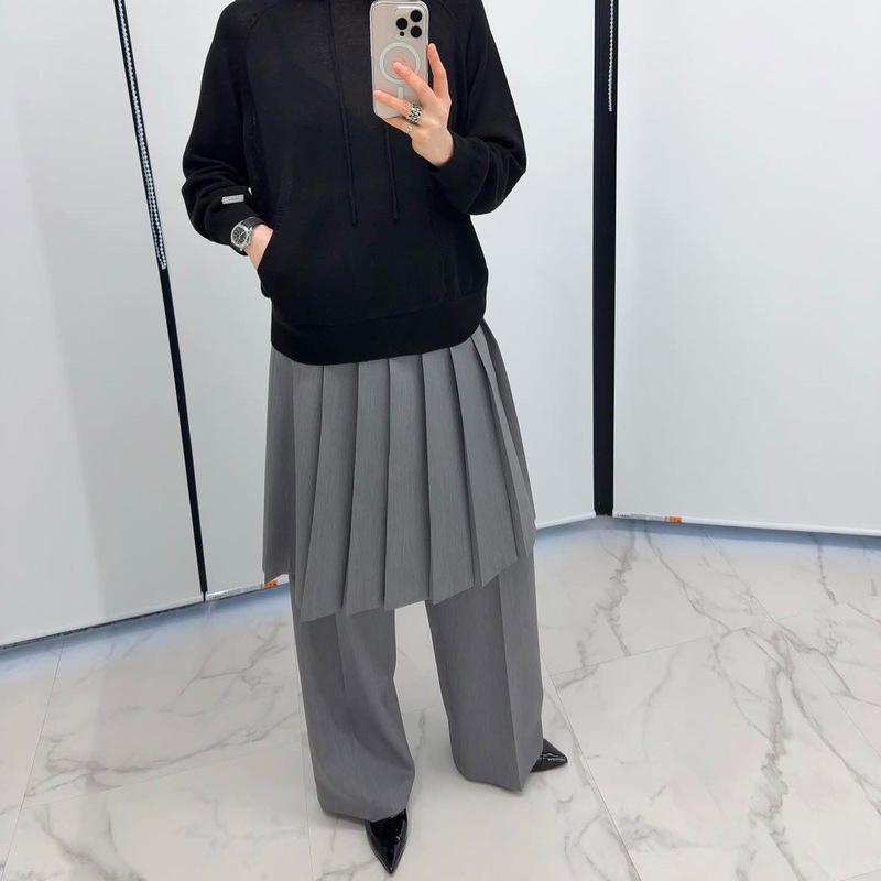 Special Offer 2025 Spring New Style Korean Dongdaemun H*Elder Skirt Curtain Wide Leg Pure Color Trousers Casual and Fashionable Special Offer 2025 Spring New Style Korean Dongdaemun H*Elder Skirt Curtain Wide Leg Pure Color Trousers Casual and Fashionable