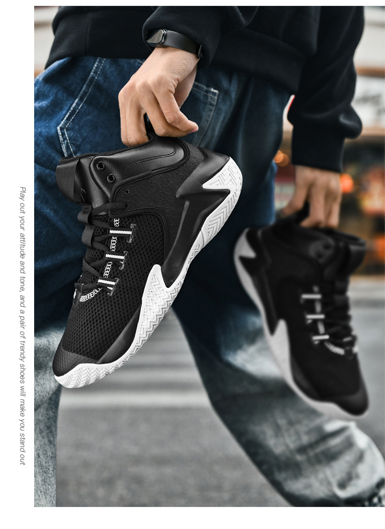 Baloncesto de gran tamaño para entrenamiento práctico de verano para hombres, zapatos de caña alta, resistentes al desgaste, que absorben los golpes,_voghion.com