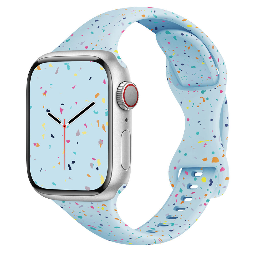 Aplicable a Apple Watch correa iwatch9 cintura pequeña mariposa botón de color chip nuevo tipo de mujer s8765 correa creativa