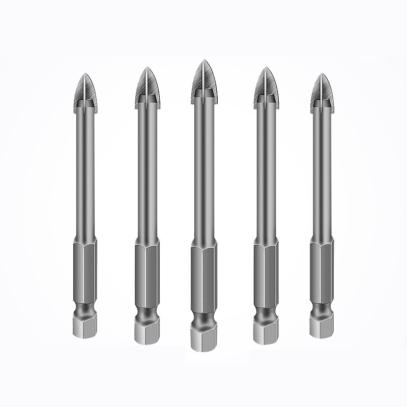 Manufacturer wholesale short hexagonal cross drill four-edged drill glass ceramic hole opener alloy drill bit ceramic twist drill