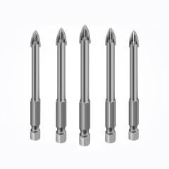 Manufacturer wholesale short hexagonal cross drill four-edged drill glass ceramic hole opener alloy drill bit ceramic twist drill
