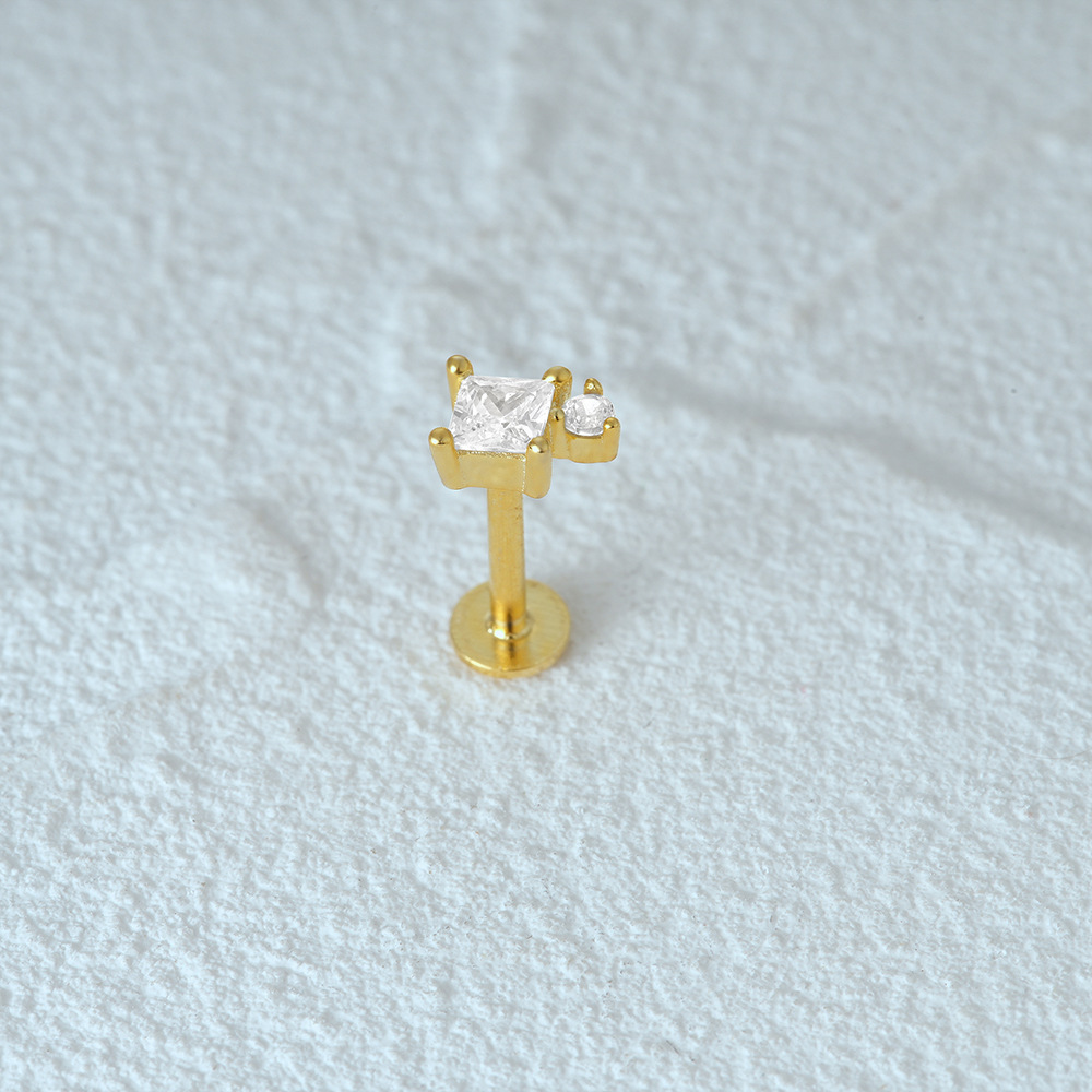 2g Weight Zircon Inlay Material Ear Studs Classification 1 Piece Quantity Daily Occasion 925 Sterling Silver Material Geometric Pattern Women's Gender Plating Design Simple Style Style 1 Piece Ear Cartilage Rings & Studs Simple Style Geometric 925 Sterling Silver Plating Zircon 34