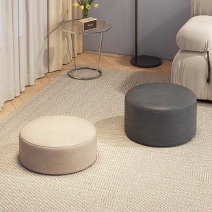 Small Stool for Home Use, Living Room Sofa Stool, Coffee Table Stool, Footrest, Bedroom Seating Ottoman, Low Stool with Soft Upholstery, Small Stool for Bay Window