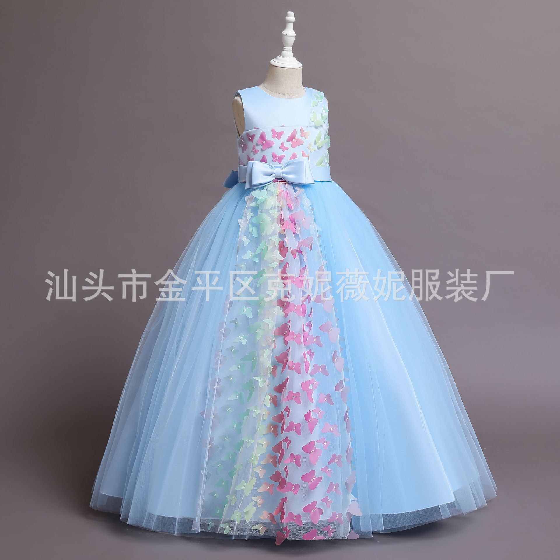 儿童晚礼服女童公主裙高腰无袖小女孩主持人钢琴演出服公主风-阿里巴巴