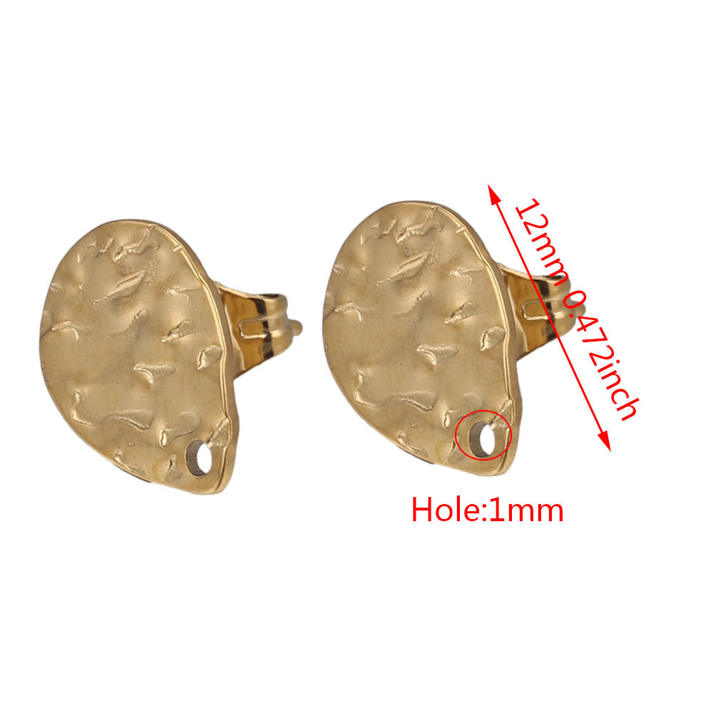 Pendientes geométricos de acero inoxidable europeos y americanos columna en relieve DIY pendientes pieza con agujero accesorios de joyería pendientes de acero de titanio producción