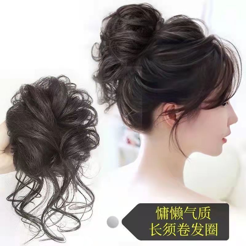 Estilo coreano elegante natural mullido perezoso temperamento peluca larga barba updo peluca bolsa Cheongsam fotografía updo accesorios para el cabello