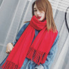 Cashmere, colored autumn winter scarf, cloak with tassels, Korean style