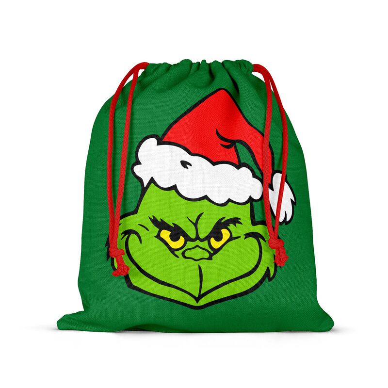 速売通アマゾンアニメgrinchクリスマスグリーン奇両面プリント新年プレゼント袋ポケット麻布|undefined
