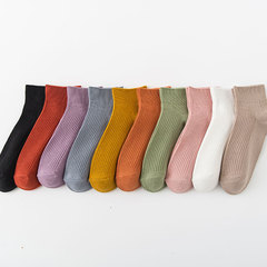 Summer Candy Color Double Needle Short Socks for Girls, Casual Macaron Color Solid Low Top Socks, College Style Women's Short Socks