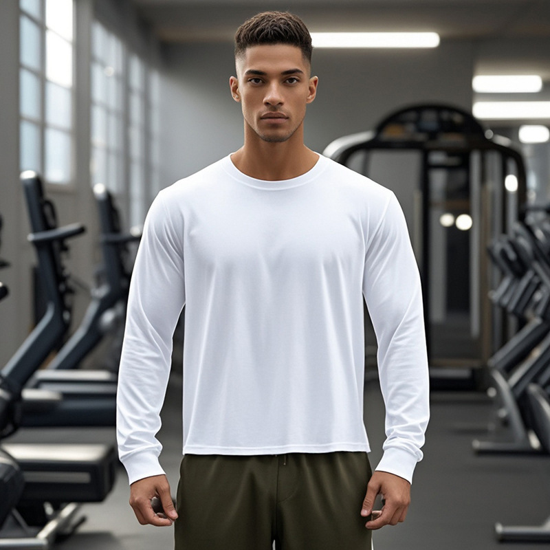 Autumn and Winter Boxy Fit Long-Sleeved T-Shirt Pure Color Men's Pure Cotton 240g Bottoming Shirt Heavyweight Light Plate Large Size Autumn and Winter Boxy Fit Long-Sleeved T-Shirt Pure Color Men's Pure Cotton 240g Bottoming Shirt Heavyweight Light Plate Large Size